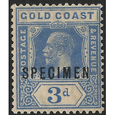 Gold Coast Sg 91 - 3d. bright blue (1922) Ovprt SPECIMEN MM