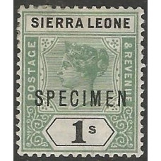 Sierra Leone Sg50 - 1s. green and black SPECIMEN MM Sierra Leone Sg50 - 1s. green and black SPECIMEN MM