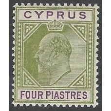 Cyprus Sg66 - 4pi. olive-green and purple MNH Cyprus Sg66 - 4pi. olive-green and purple MNH