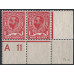 GB - Sg 329 - 1d. Carmin Variety Scratch under lions chin on A 11 Control Pair MM GB - Sg 329 - 1d. Carmin Variety Scratch under lions chin on A 11 Control Pair MM