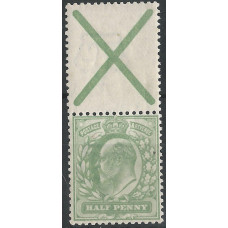  GB Edward VII  - Sg 218awi - ½d Green St.Andrews Cross Pair Inv Wmk VLMM