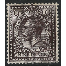 KGV - Sg 392 - Spec N29-1 - 9d Agate Brocken Frame used KGV - Sg 392 - Spec N29-1 - 9d Agate Brocken Frame used