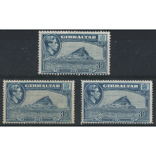 Gibralta Sg125 - light blue 1938 All 3 Perf Types MM Gibralta Sg125 - light blue 1938 All 3 Perf Types MM