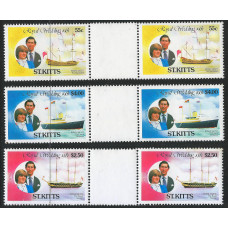 St. Kitts 1981 - Sg75 - Sg80 -  Royal Wedding. Royal Yachts set MNH