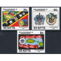 St. Kitts 1993 - Sg384 - Sg386 - Tenth Anniv of Independence set MNH