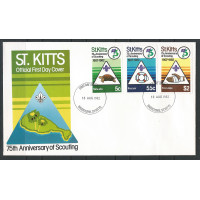 St. Kitts 1982 - Sg101 - Sg103 - 75th Anniv of Boy Scout Movement FDC used
