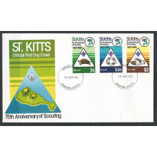 St. Kitts 1982 - Sg101 - Sg103 - 75th Anniv of Boy Scout Movement FDC used