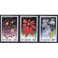 St. Kitts 1993 - Sg387 - Sg389 -Christmas. Flowers set MNH