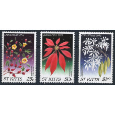 St. Kitts 1993 - Sg387 - Sg389 -Christmas. Flowers set MNH
