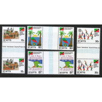 St. Kitts 1984 - Sg161 - Sg164 - First Anniv of Independence of St. Kitts-Nevis. set MNH