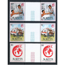 St. Kitts 1989 - Sg276 - Sg278 - 125th Anniv of International Red Cross. set MNH