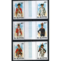 St. Kitts 1987 - Sg220 - Sg225 - Military Uniforms (3rd series) set MNH