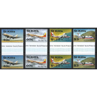 St. Kitts 1987 - Sg237 - Sg240 -Aircraft visiting St. Kitts set MNH