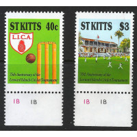 St. Kitts 1988 - Sg261 - Sg262 - 75th Anniv of Leeward Islands Cricket Tournament set MNH
