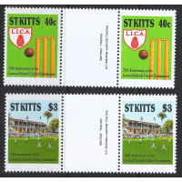 St. Kitts 1988 - Sg261 - Sg262 - 75th Anniv of Leeward Islands Cricket Tournament set MNH