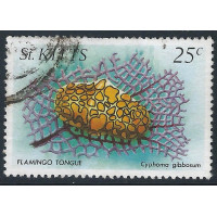St. Kitts 1984 - Sg147 - Marine life 25e. Flamingo tongue used
