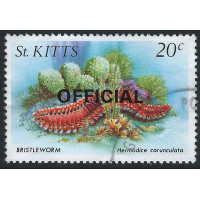 St. Kitts 1984 - Sg 030 + Marine life. 20c Bristleworm ovpr. OFFICIAL used