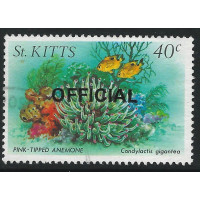 St. Kitts 1984 - Sg 033 + Marine life. 40c. Pink-tip-ped anemone ovpr. OFFICIAL used