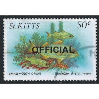St. Kitts 1984 - Sg 034 + Marine life. 50c. Small-mouthed grunt ovpr. OFFICIAL used
