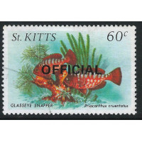 St. Kitts 1984 - Sg 035 + Marine life. 60c. Glass-eyed snapper ovpr. OFFICIAL used