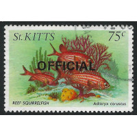 St. Kitts 1984 - Sg 036 + Marine life. 75c. Reef sguirrelfish ovpr. OFFICIAL used