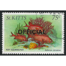 St. Kitts 1984 - Sg 036 + Marine life. 75c. Reef sguirrelfish ovpr. OFFICIAL used