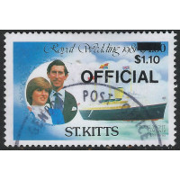 St. Kitts 1983 - Sg 027 - $ 1.10 on $4 "Britannia" optd OFFICIA used