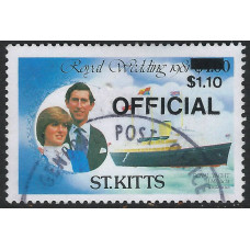 St. Kitts 1983 - Sg 027 - $ 1.10 on $4 "Britannia" optd OFFICIA used