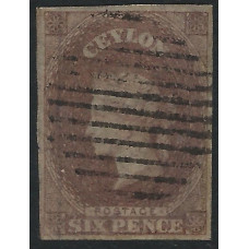 Ceylon Sg 6c - 6d light brown 4 margins used