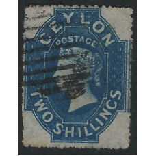 Ceylon Sg37a - Deep dull blue 1861-64 . used