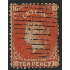 Ceylon Sg 58b - 10d Orange-red 1862 used