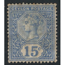 Ceylon Sg261 - 15c. blue 1899-1900  MM