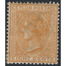 Ceylon Sg150 - 8c. orange-yellow 1883-98  MM