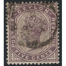 Ceylon Sg195 - 5c. dull purple 1886 used
