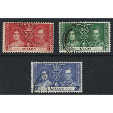 Ceylon Sg383/385 - 1937  Coronation set used