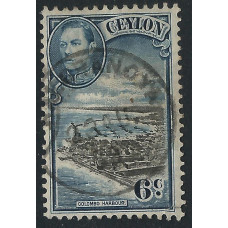 Ceylon Sg388 - 6c. black and blue 1938- 49 used