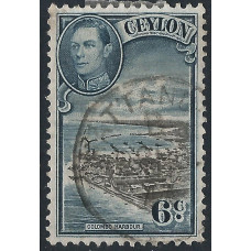 Ceylon Sg388 - 6c. black and blue 1938- 49 used