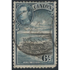 Ceylon Sg388 - 6c. black and blue 1938- 49 used