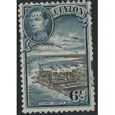 Ceylon Sg388 - 6c. black and blue 1938- 49 used