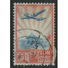 Ceylon Sg417 - 75c. ultramarine and orange.1950 used