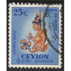 Ceylon Sg423 - 25c . orange-brown & bright blue 1951 used