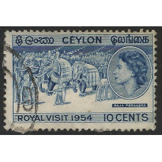 Ceylon Sg434 - 10c . deep blue 1954 used