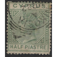 Cyprus Sg31 - ½pi. dull green 1892 Die II used Cyprus Sg31 - ½pi. dull green 1892 Die II used