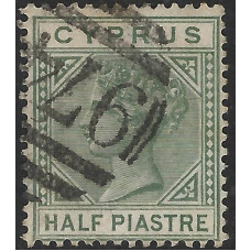 Cyprus Sg31 - ½pi. dull green 1892 Die II used Cyprus Sg31 - ½pi. dull green 1892 Die II used