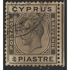 Cyprus  Sg119 - ¾pi brownish black & black 1925 used