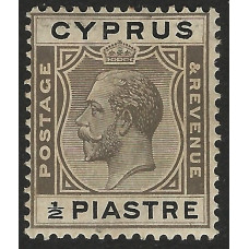 Cyprus  Sg104 - ½pi.  brownish black and black 1924- 28 MM
