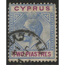 Cyprus Sg78 - 2pi. blue and purple 1912 used Cyprus Sg78 - 2pi. blue and purple 1912 used