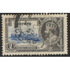 Cyprus  Sg144 - 1935  Silver Jubilee ¾pi. ultramarine and grey. used