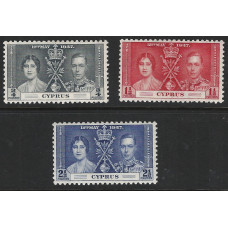Cyprus  Sg148/150 - 1937 Coronation. set VLMM