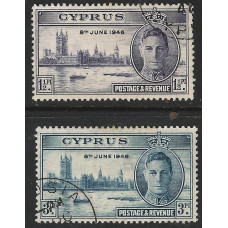 Cyprus Sg166/167 - 1946 Victory. set used Cyprus Sg166/167 - 1946 Victory. set used